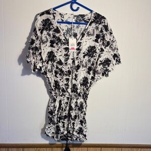 Black and White Tie-Dye Romper